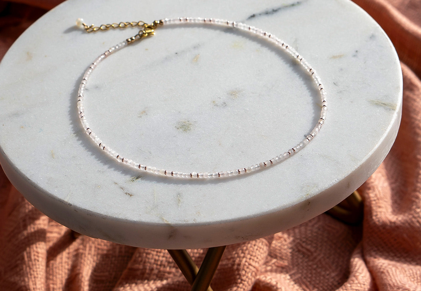 Rose Quartz Microfacet Necklace