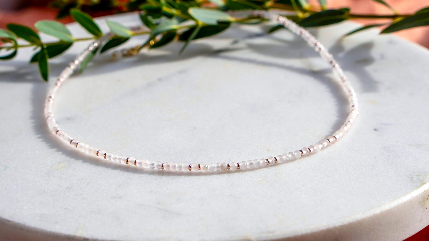 Rose Quartz Microfacet Necklace