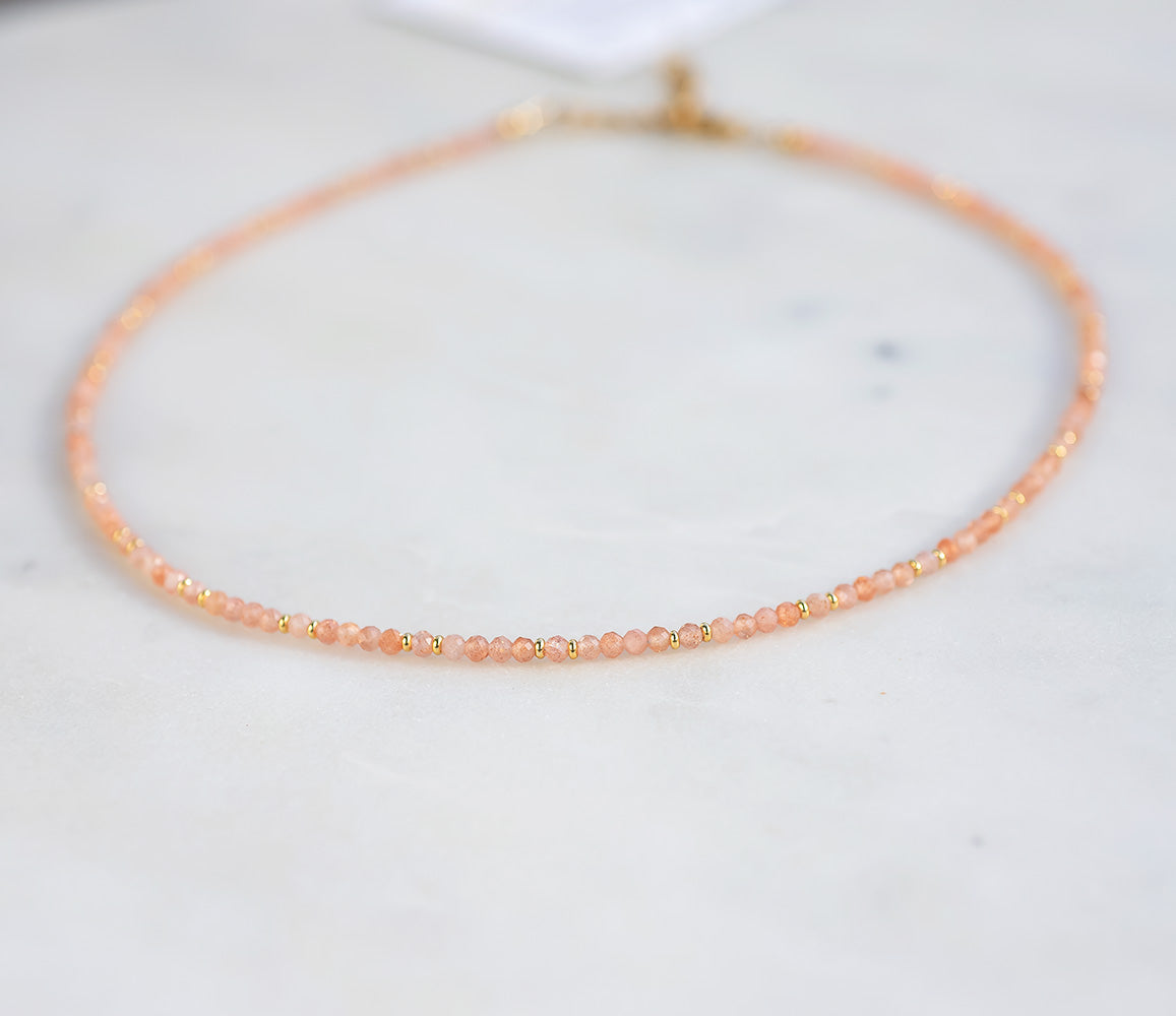 Sunstone Microfacet Necklace