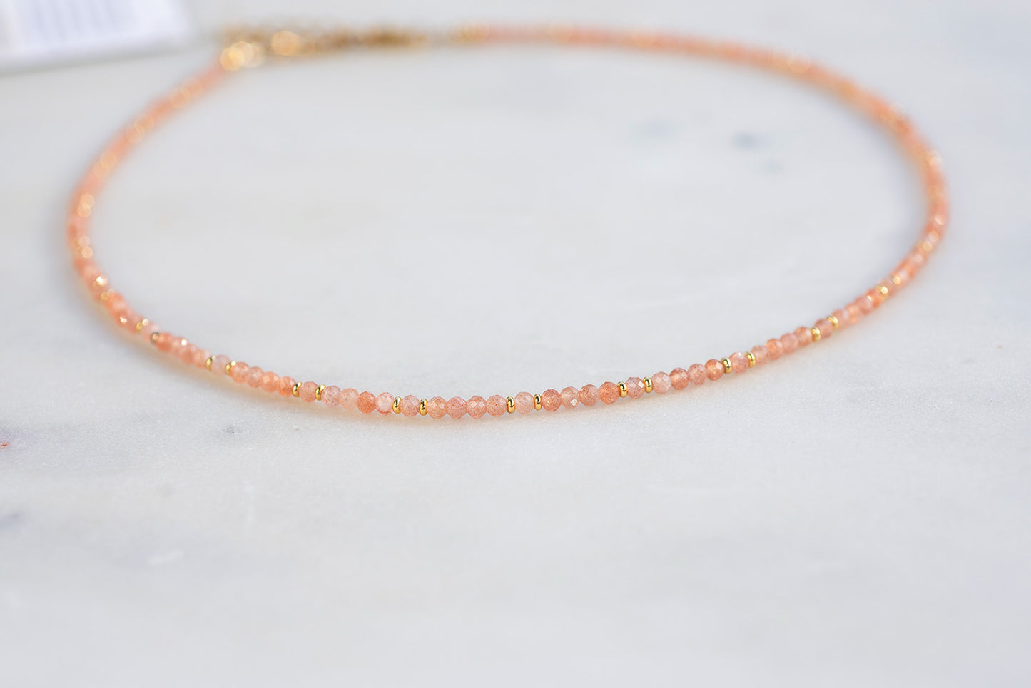 Sunstone Microfacet Necklace