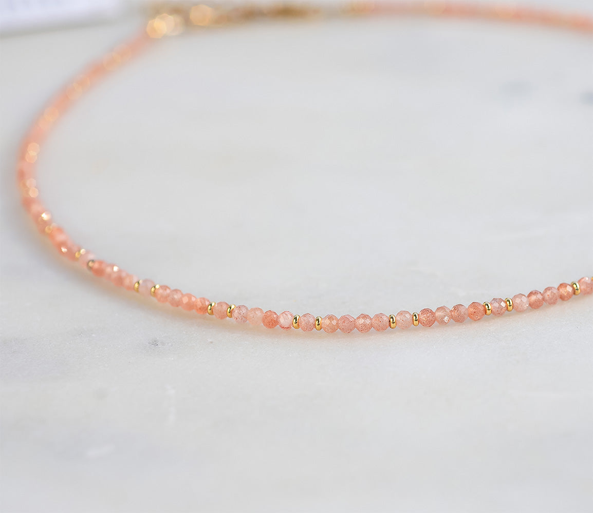 Sunstone Microfacet Necklace